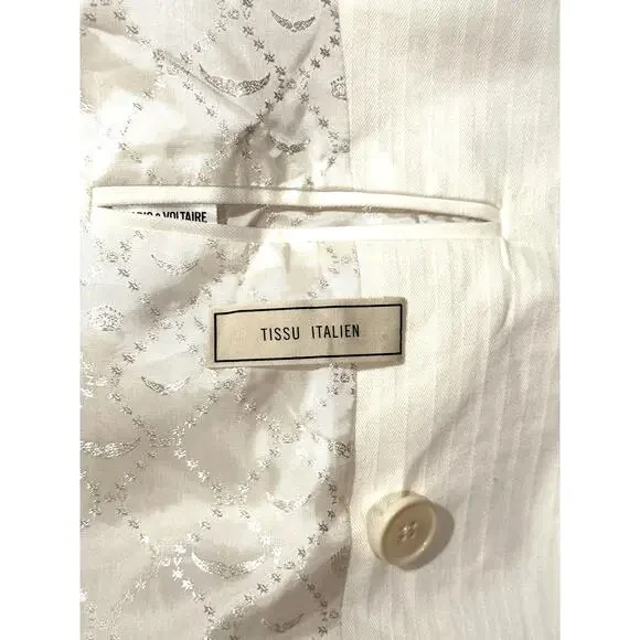 Zadig & Voltaire Vina Coton Blazer - Cream- size 40 (4) - Picture 14 of 16